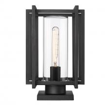  6071-OPR NB-CLR - Tribeca NB Pier Mount - Outdoor in Natural Black with Clear Glass Shade
